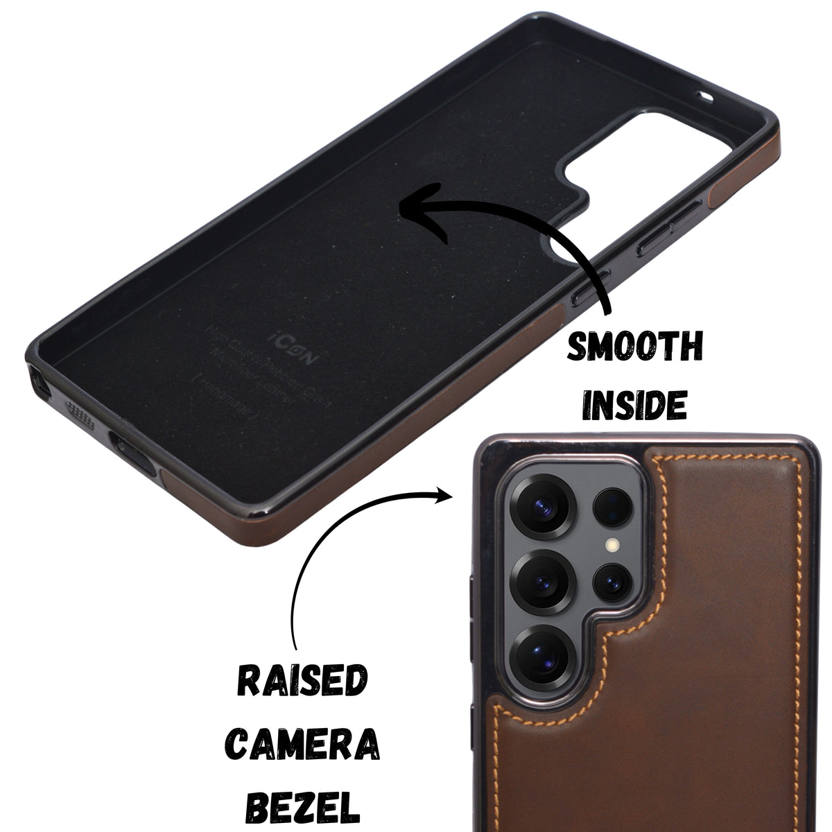 Premium Classic Leather Stitch Design Phone Case for Samsung S25 Ultra