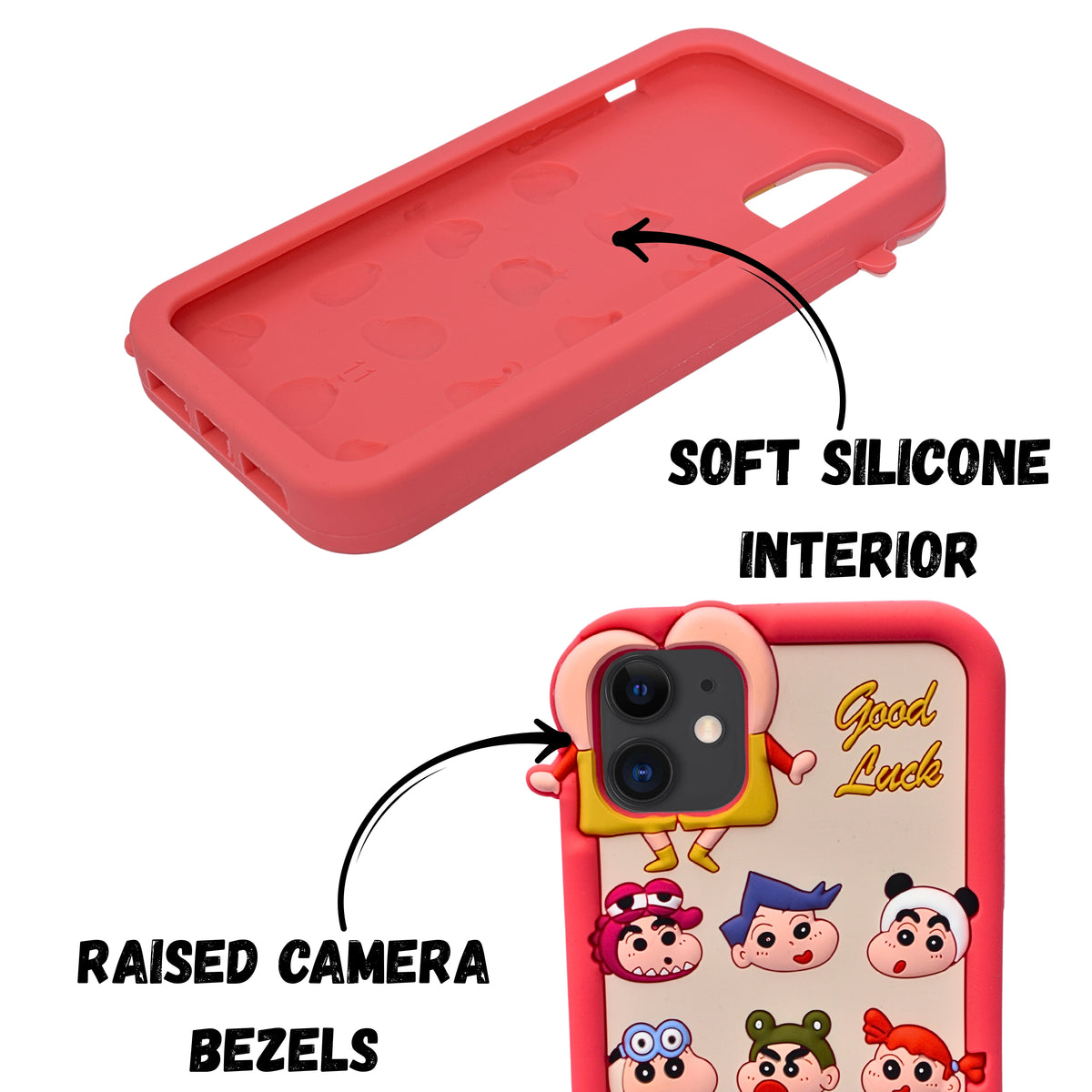 3D Cartoon Shinchan Character Design Phone Case For iPhone 11