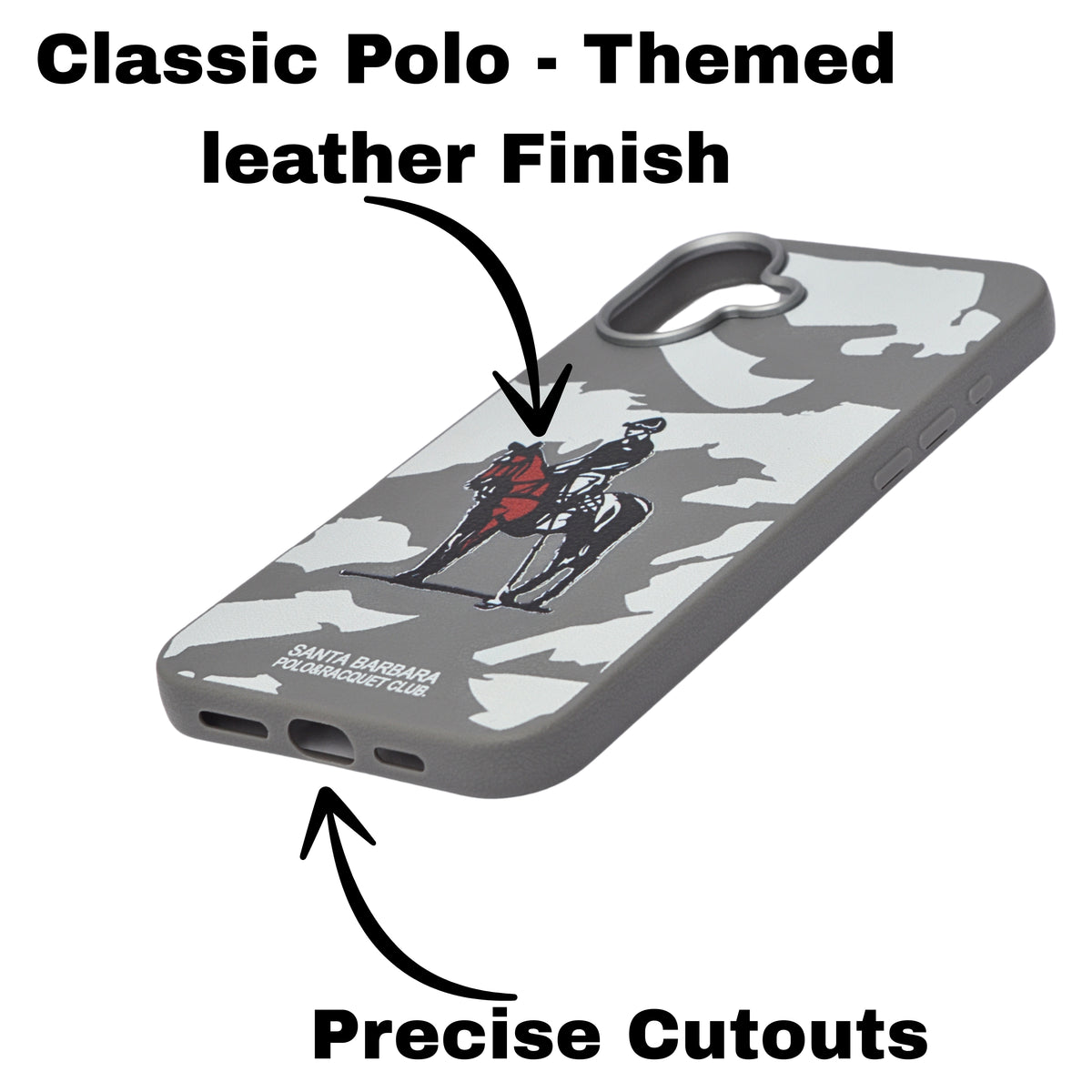 Santa Barbara Polo & Racquet Club Leather Phone Case For iPhone 16 Plus