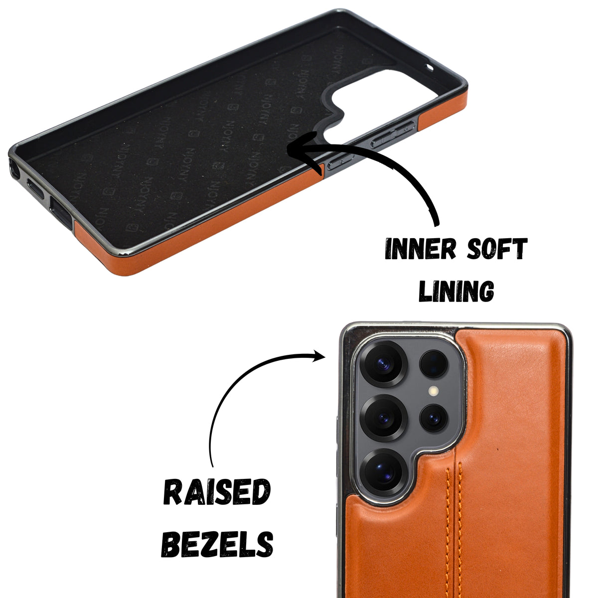 Premium Leather Texture with Stitch Detailing Phone Case for Samsung S25 Ultra