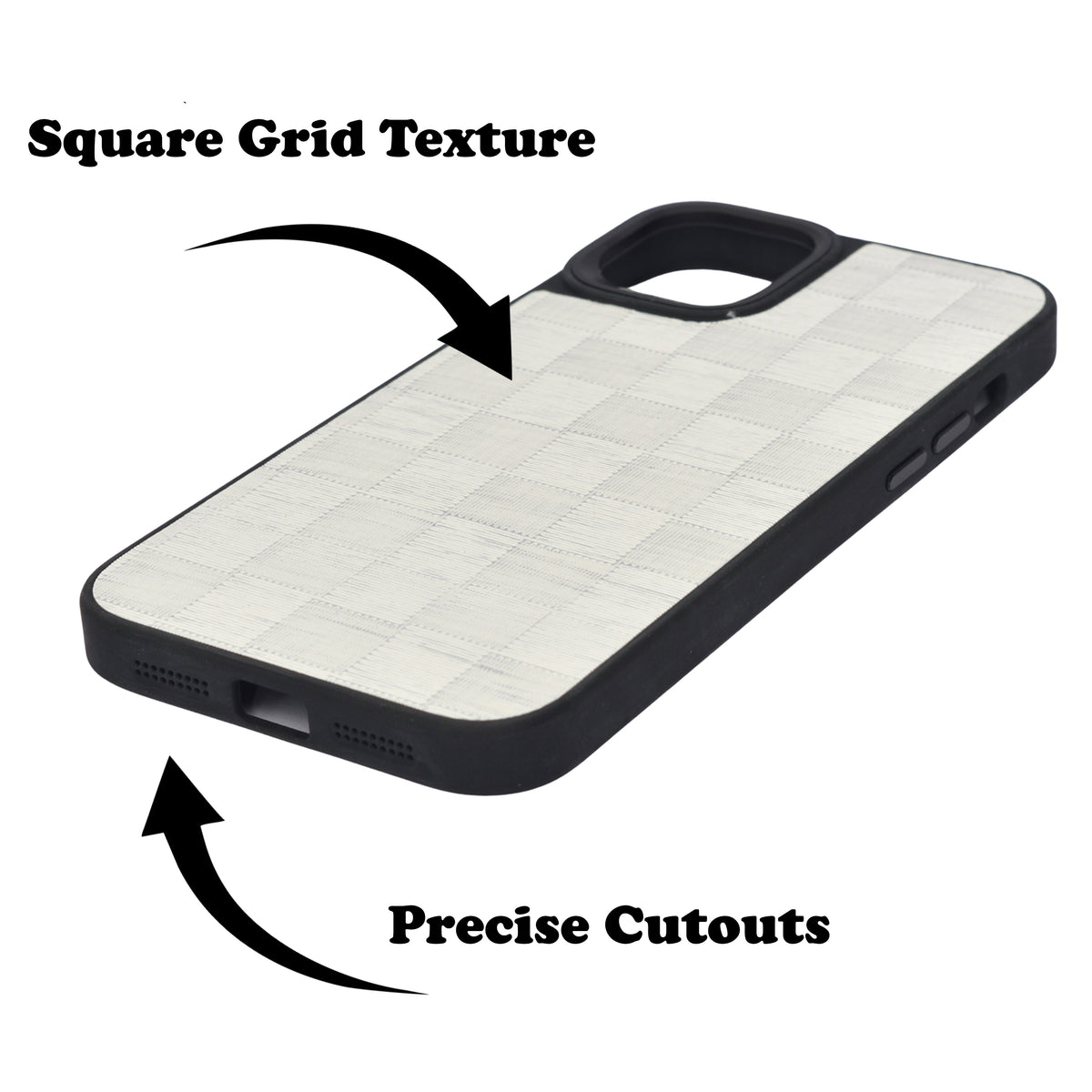Checkered Texture Grip Case For iPhone 15