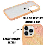 Abstract Pastel Marble Print Soft Silicone Phone Case For iPhone 16 Pro