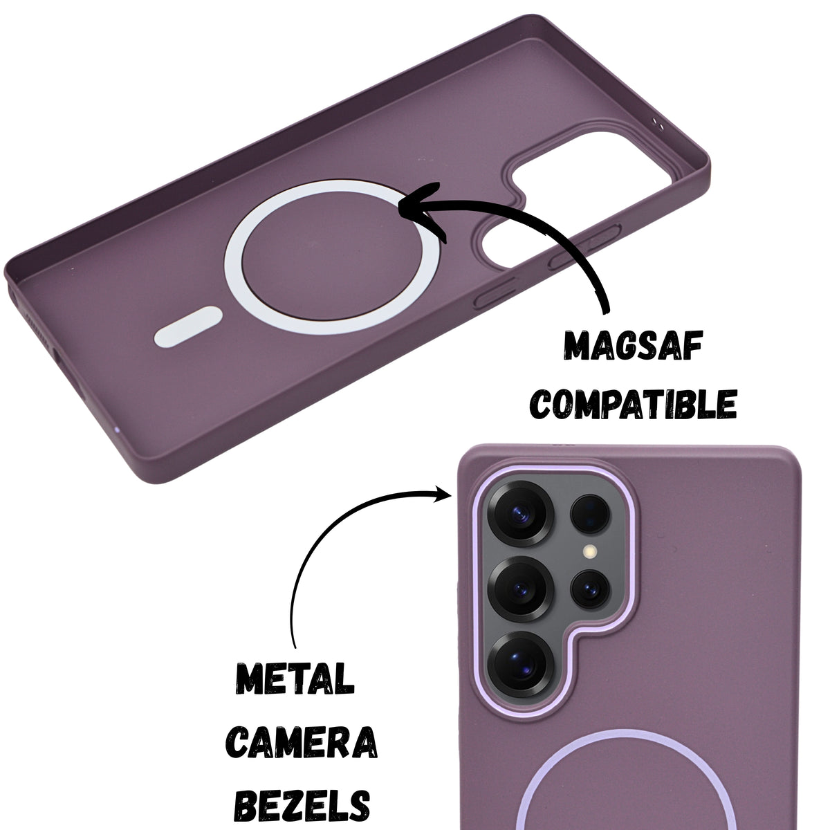 Magsafe Compatible Hard Plastic Phone Case for Samsung S25 Ultra