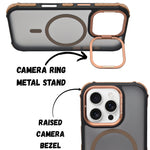 Transparent MagSafe Compatible Foldable Camera Ring Stand Phone Case for iPhone 16 Pro