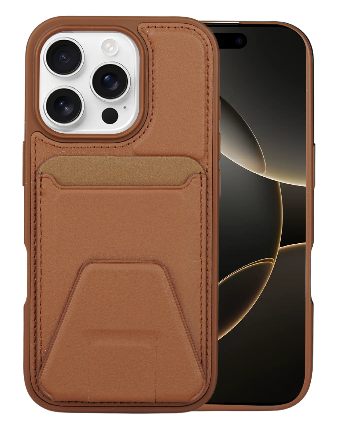 Card Wallet Case Durable Built-in Stand Cover For iPhone 16 Pro