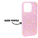 Sparkle Floral Bow with Pearl & Butterfly Charm Wristlet Phone Case for iPhone 16 Pro