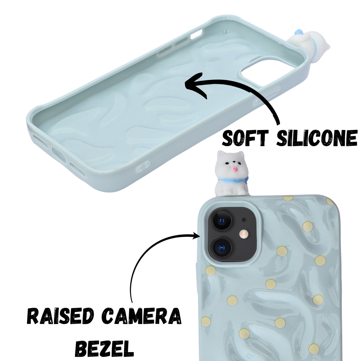 3D Cartoon Character with Polka Dots Soft Phone Case for iPhone 11