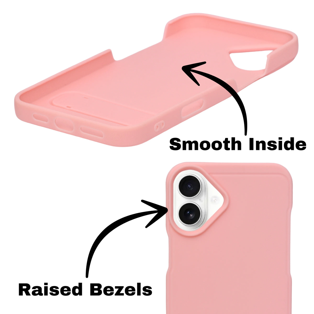 Silicone Soft Matte Finish Phone Case with Kickstand For iPhone 16 Plus