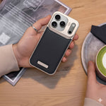 Metal Series Magsafe Leather Case With Titanium Frame