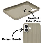 Minimal Jute Textured Matte Protective Phone Case For iPhone 16 Plus