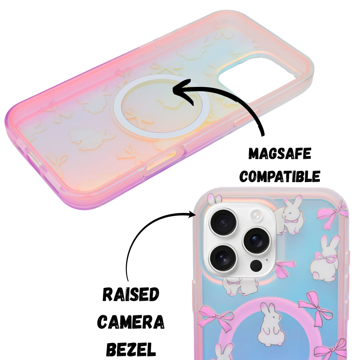 Cute Bunny Bow Design MagSafe Case – Case for iPhone 16 Pro Max