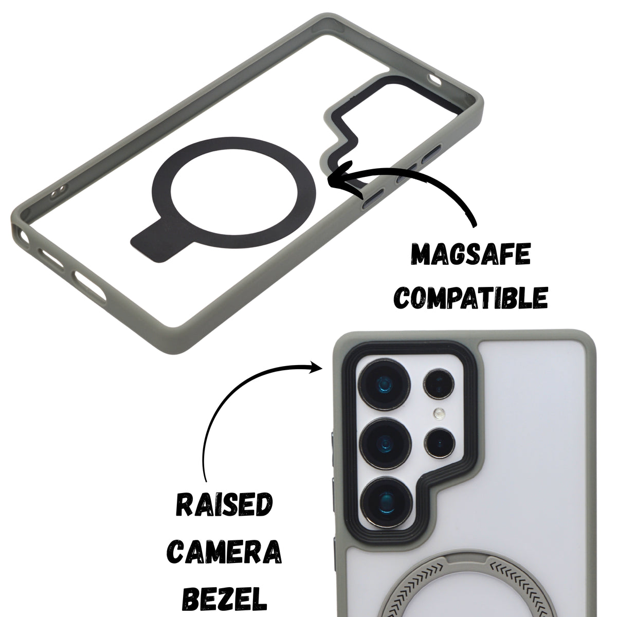 Crystal Clear MagSafe with 360° Kickstand Phone Case for Samsung S25 Ultra