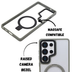 Crystal Clear MagSafe with 360° Kickstand Phone Case for Samsung S25 Ultra