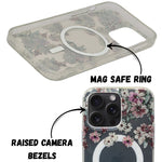 Floral Transparent MagSafe Shockproof Protection Phone Case For iPhone 14 Pro Max