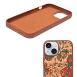 Bohemian Ethnic Print Cork Texture with Pearl Detail Phone Case for iPhone 15