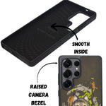 Nimmy Friends Wolf Print Leather Finish hard Phone Case for Samsung S25 Ultra