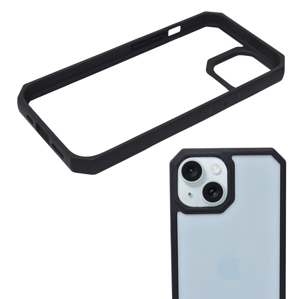 Transparent with Colored Edges Phone Case for iPhone 15