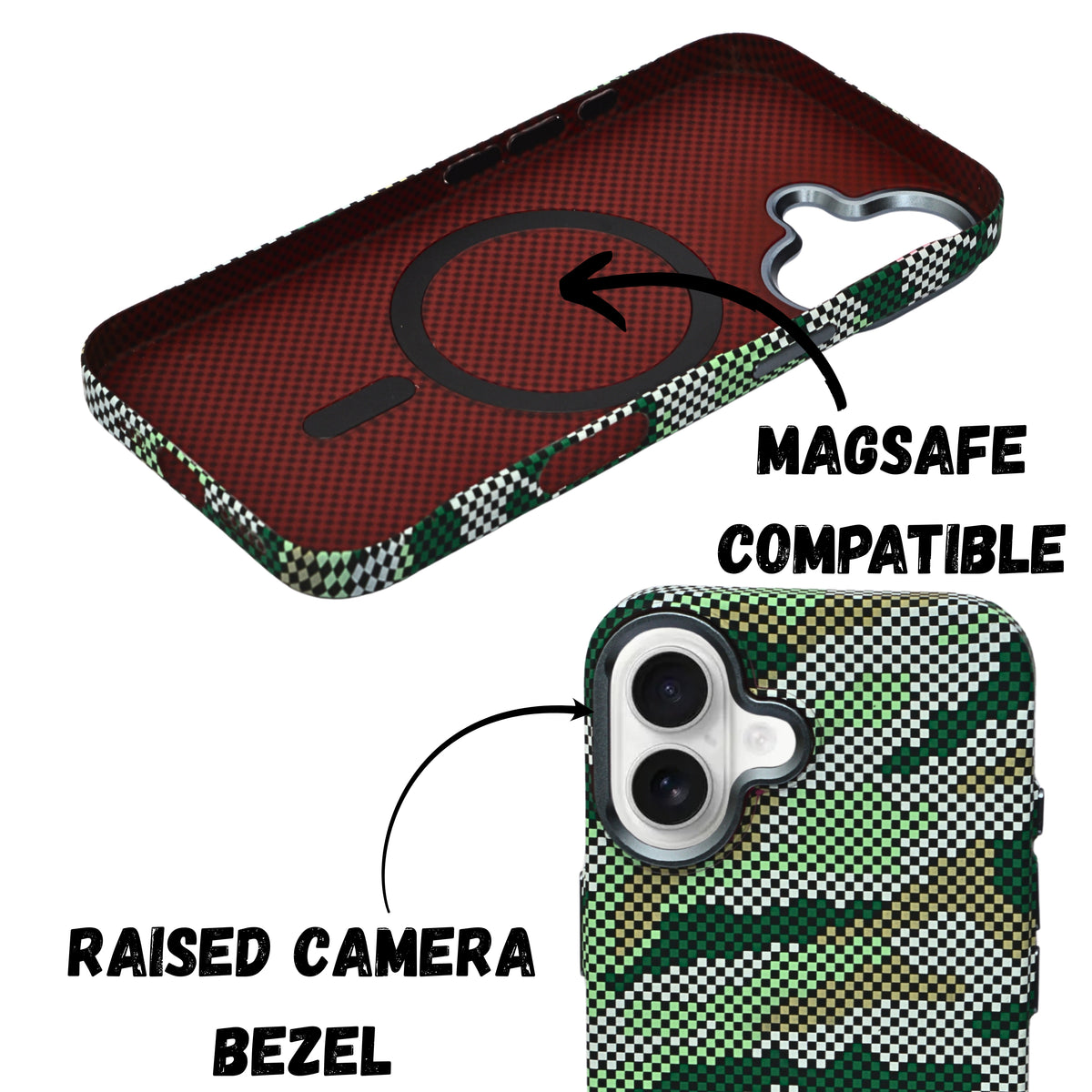 Camouflage Pixel Pattern Phone Case for iPhone 16