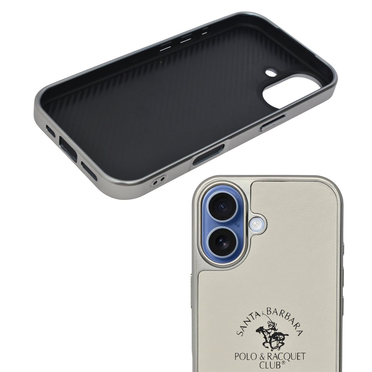 Santa Barbara Polo Club Dual Tone Leather Finish Phone Case for iPhone 17