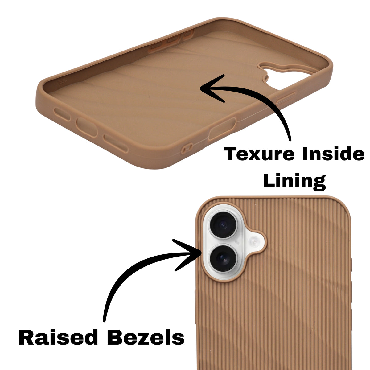 Soft Silicone Wave Texture Phone Case For iPhone 16 Plus