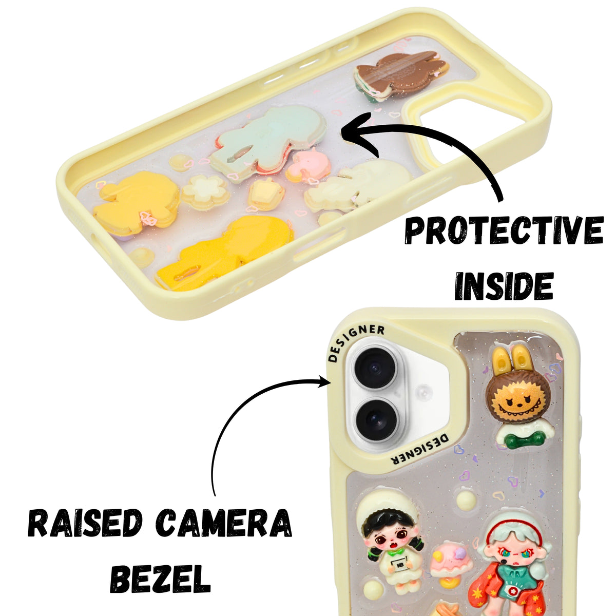 Cute 3D Cartoon Doodle Phone Case for iPhone 16