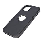 PU Leather Matte Finish with logo Cutout Phone Case for iPhone 15