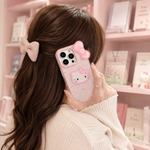 Transparent Pink Bow Kitty Case