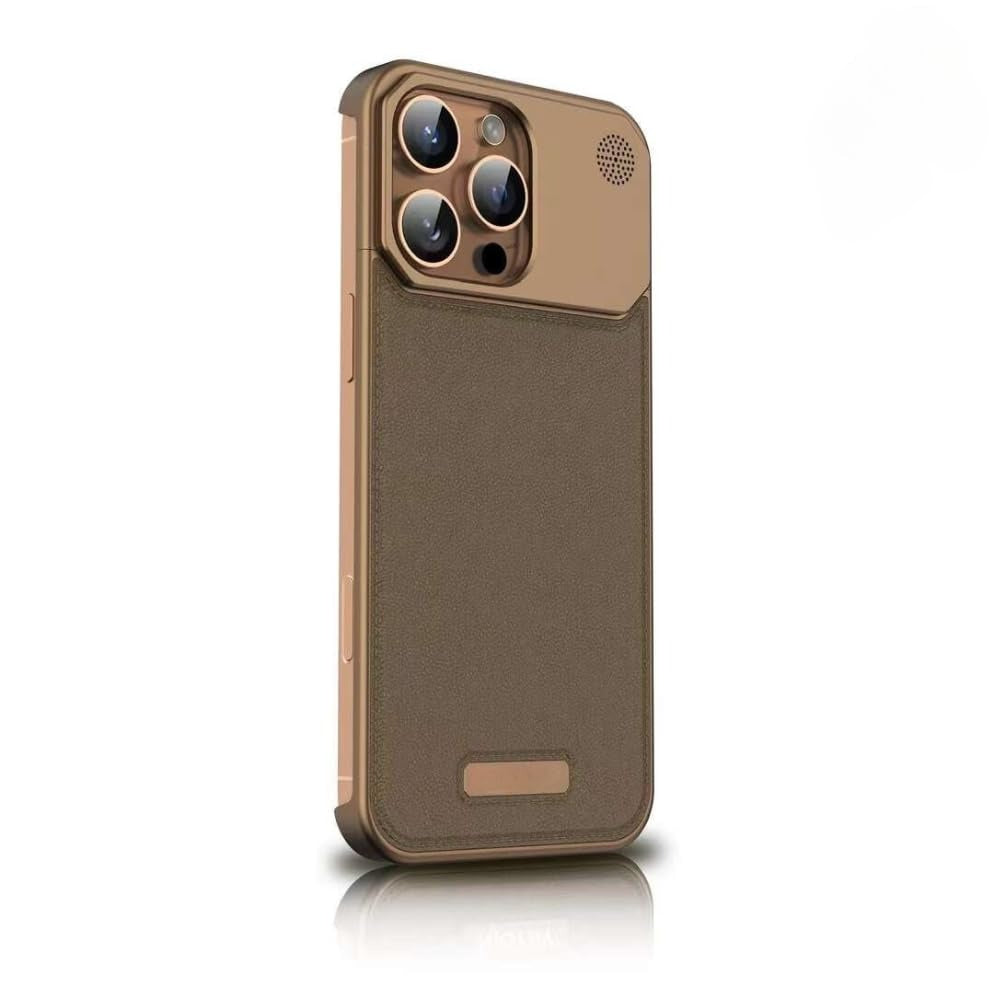 Metal Series Magsafe Leather Case With Titanium Frame