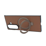 Classic Leather Case with Metal Ring Stand for Samsung Galaxy Z Fold 7 –Kickstand Grip Cover