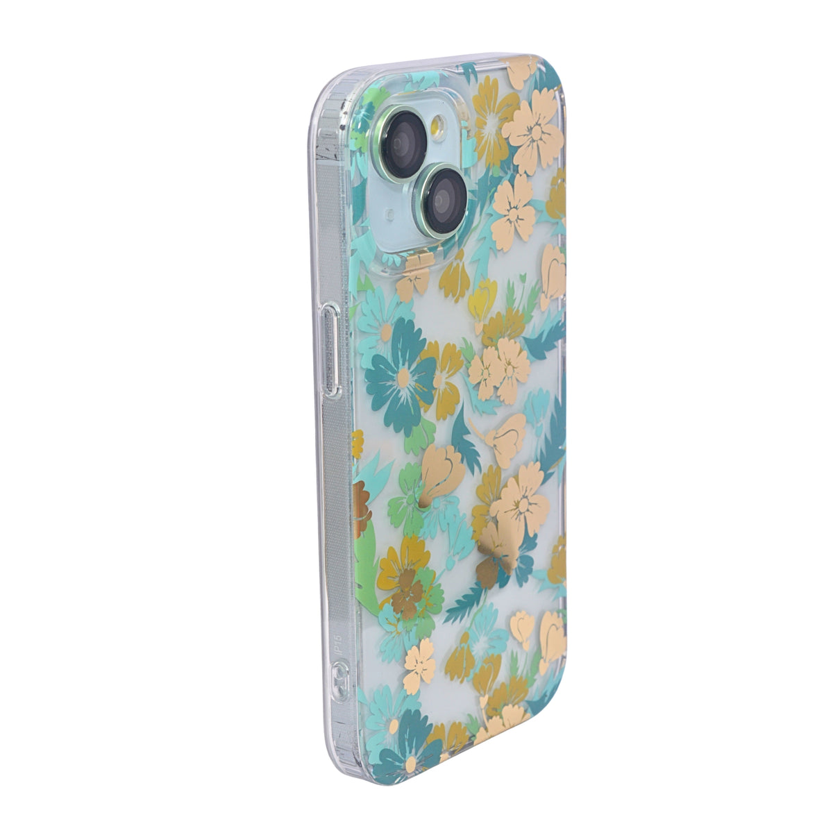 Vibrant Transparent Floral Pattern Phone Case for iPhone 15