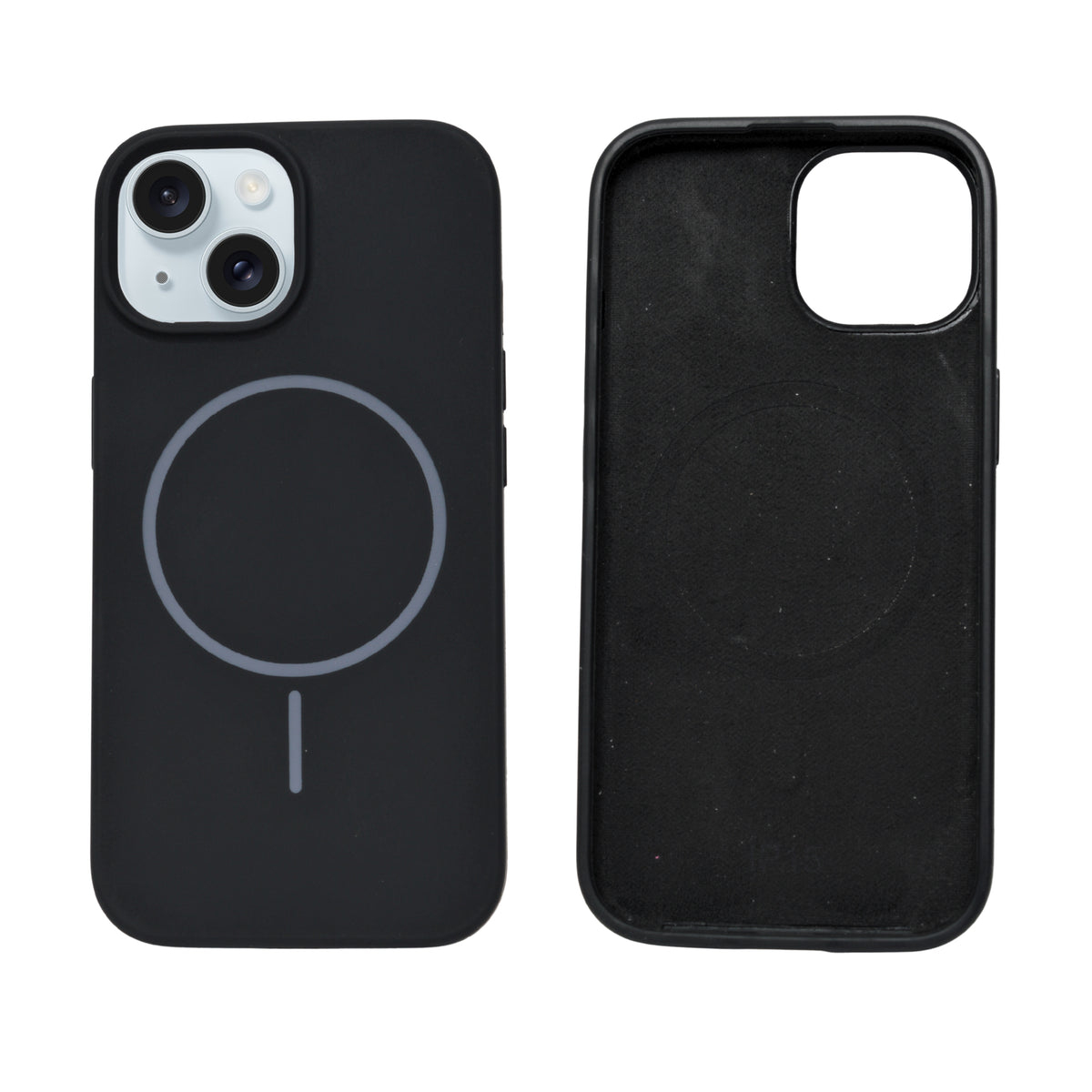 Soft Silicone with MagSafe Ring Phone Case for iPhone 15