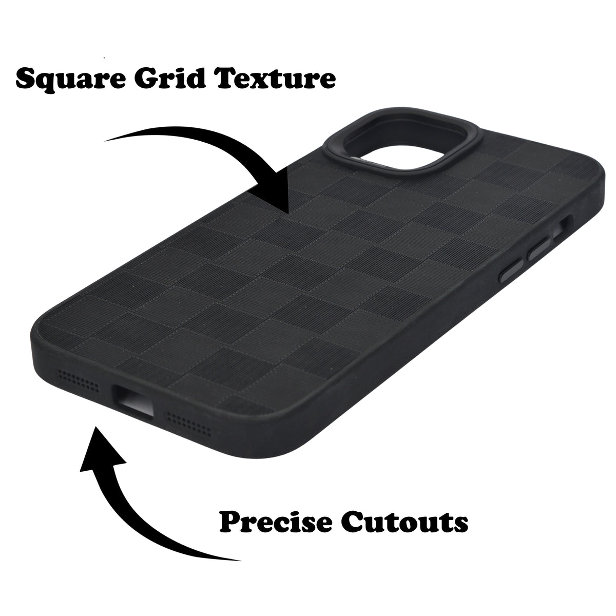 Checkered Texture Grip Case For iPhone 15