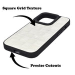 Checkered Texture Grip Case For iPhone 15 Pro