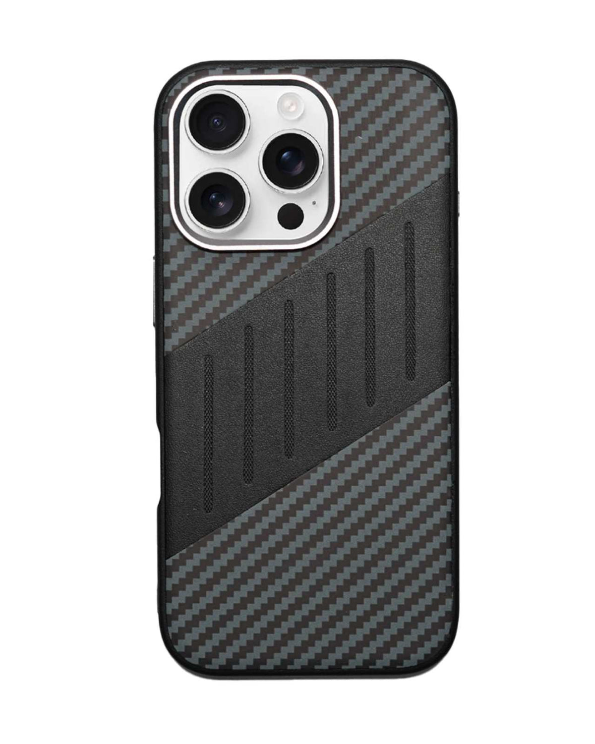 Carbon Fiber Leather Texture Kevlar Anti-Fall Protective Case for iPhone 16 Pro