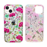 Vibrant Transparent Floral Pattern Phone Case for iPhone 13 / 14