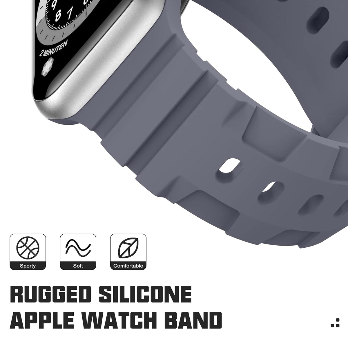 Durable Sweat-Resistant iWatch Strap for 49mm (Ultra 2/Ultra), 45mm, 44mm, 42mm – Compatible with Series 10/9/8/7/6/5/4/3/2/1/SE – Adjustable & Secure Fit