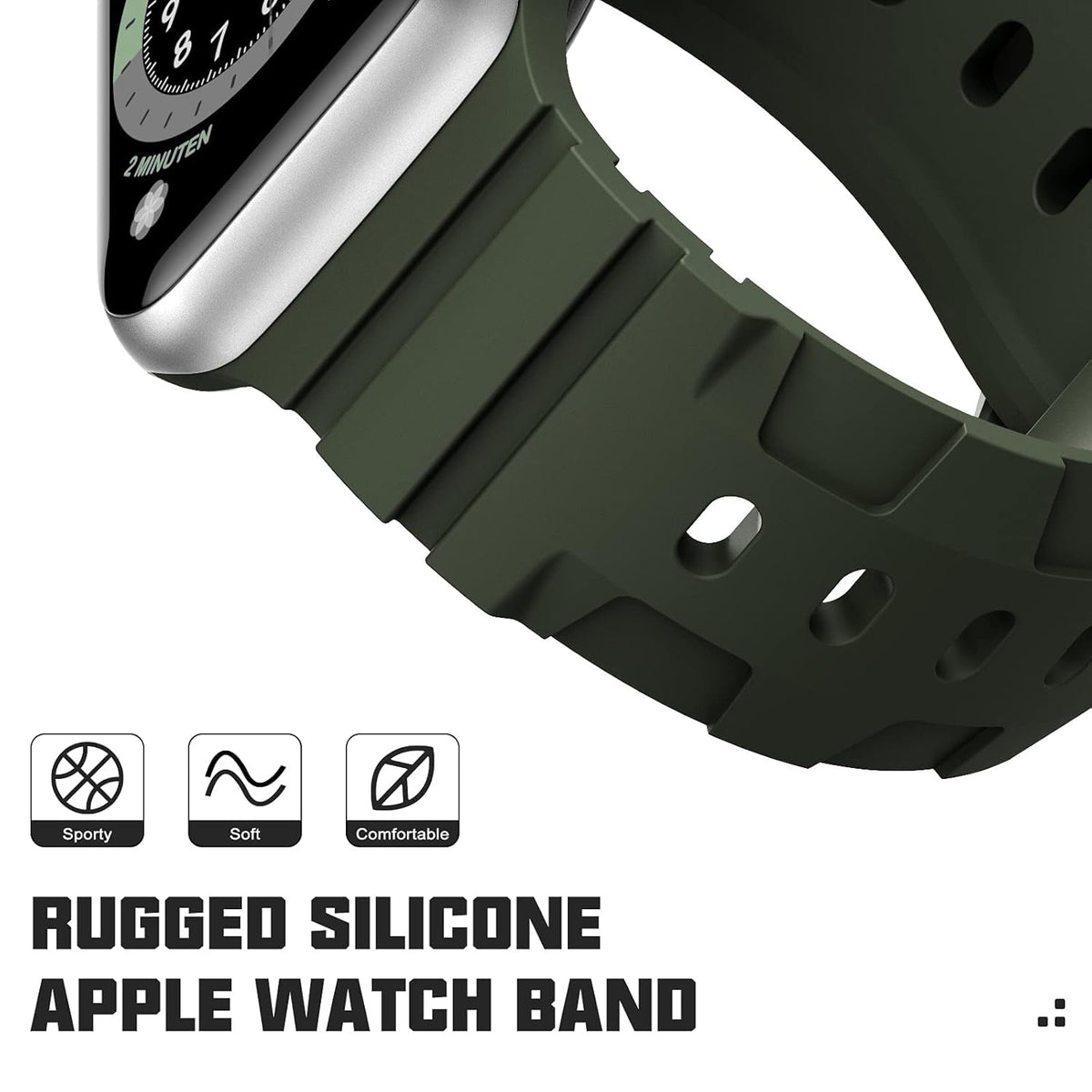 Durable Sweat-Resistant iWatch Strap for 49mm (Ultra 2/Ultra), 45mm, 44mm, 42mm – Compatible with Series 10/9/8/7/6/5/4/3/2/1/SE – Adjustable & Secure Fit