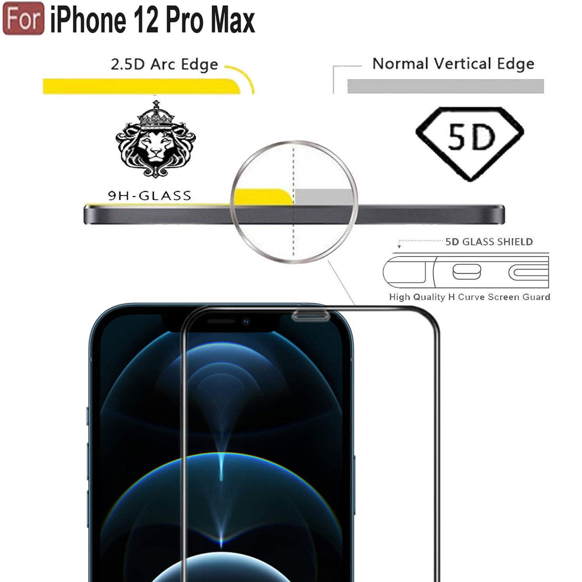 Ultra-Clear Tempered Glass Screen Protector for iPhone 12 Pro Max