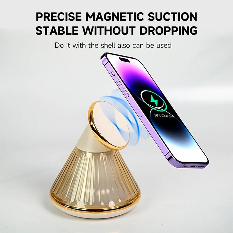 15W Magnetic Wireless Night Light Desk Lamp Charger For iPhone