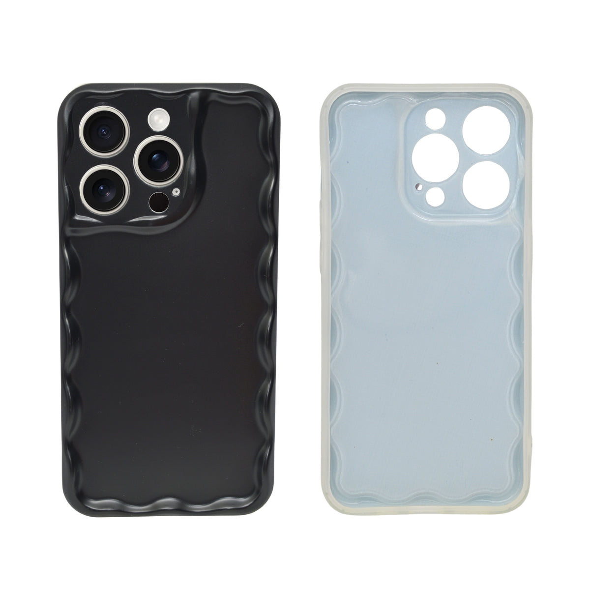 Aesthetic Iridescent Wavy Frame Phone Case for iPhone 14 Pro