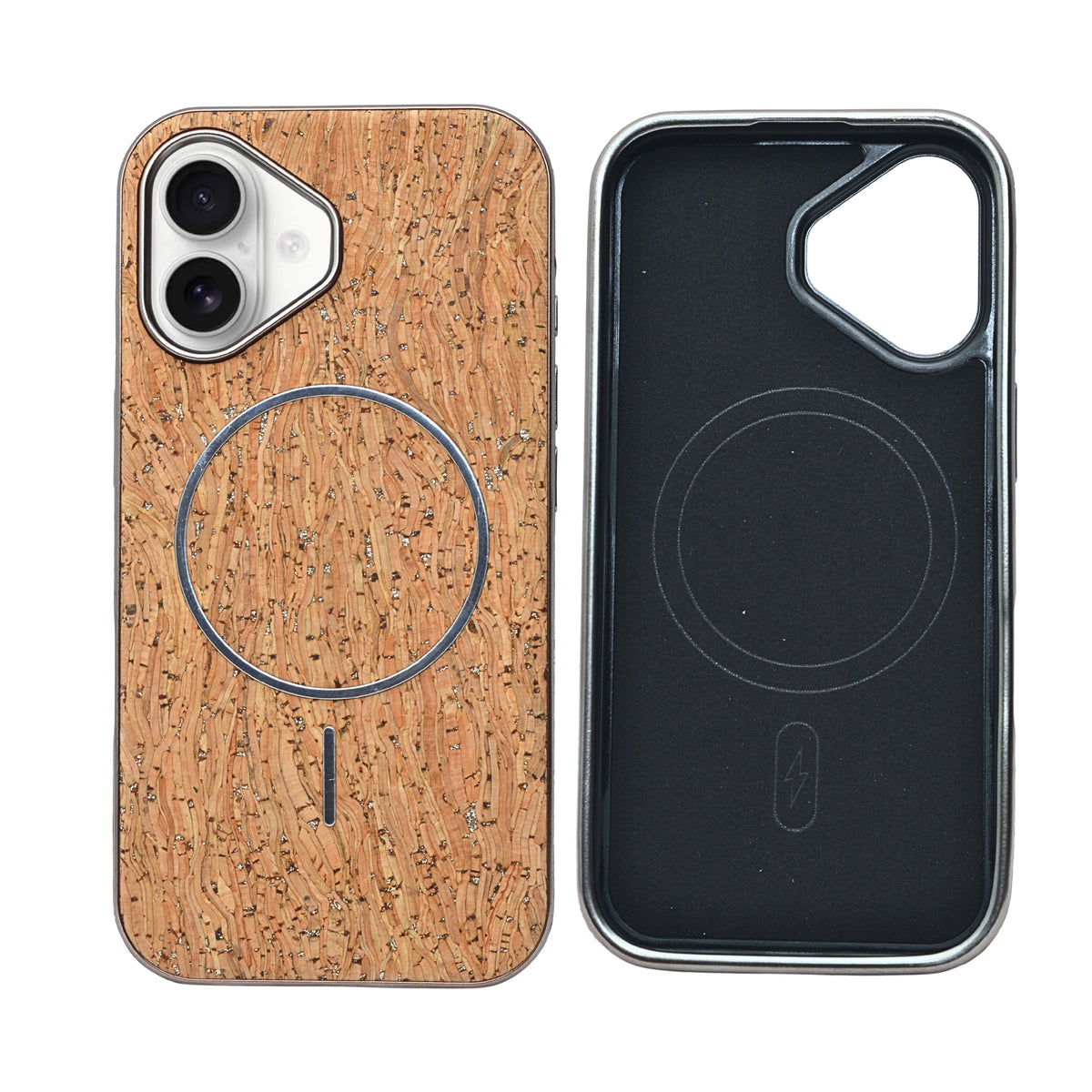 Cork Texture Printed MagSafe Compatible Phone Case for iPhone 16
