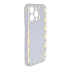 Aesthetic Iridescent Wavy Frame Phone Case for iPhone 14 Pro