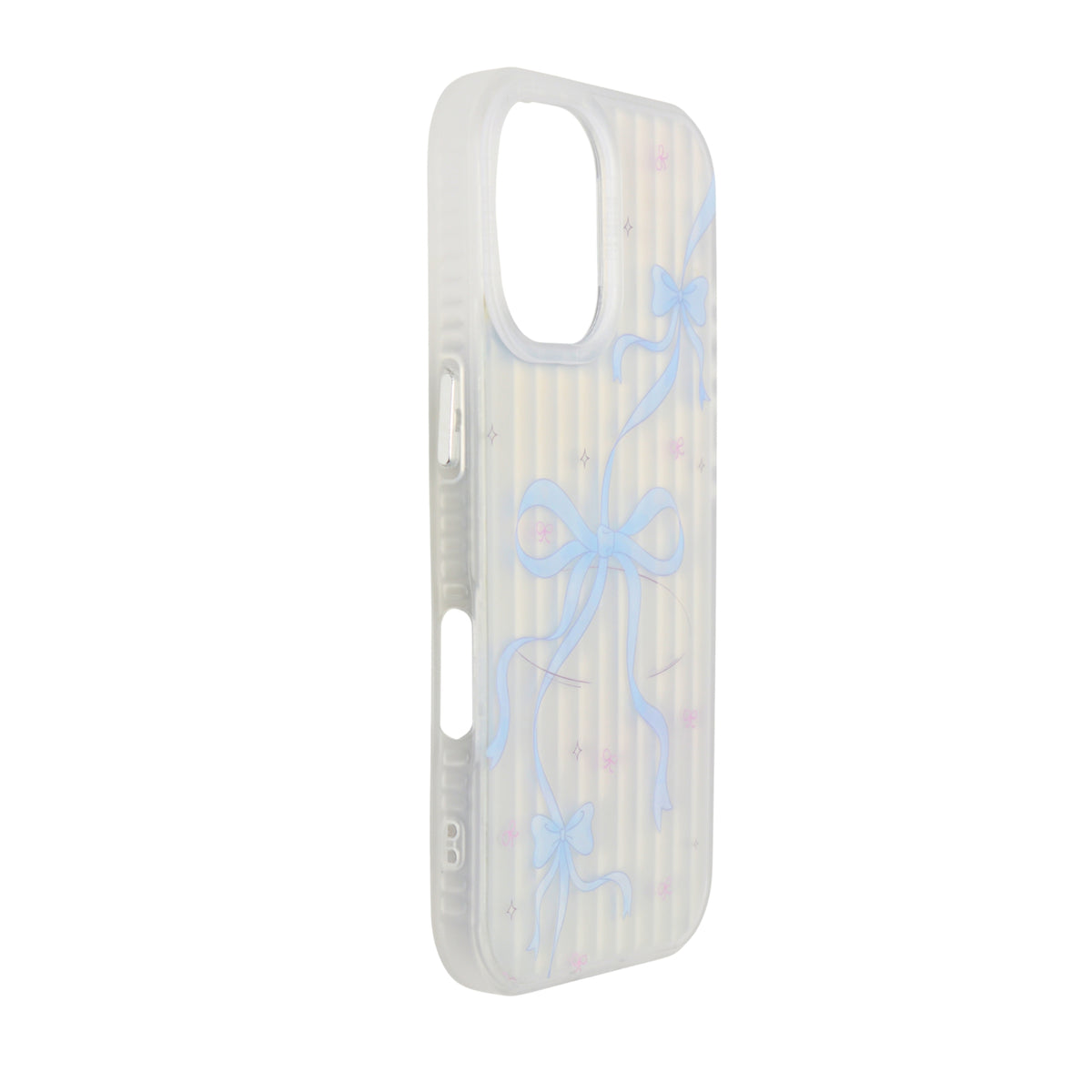 Aesthetic Bow & Floral Print Phone Case for iPhone 16
