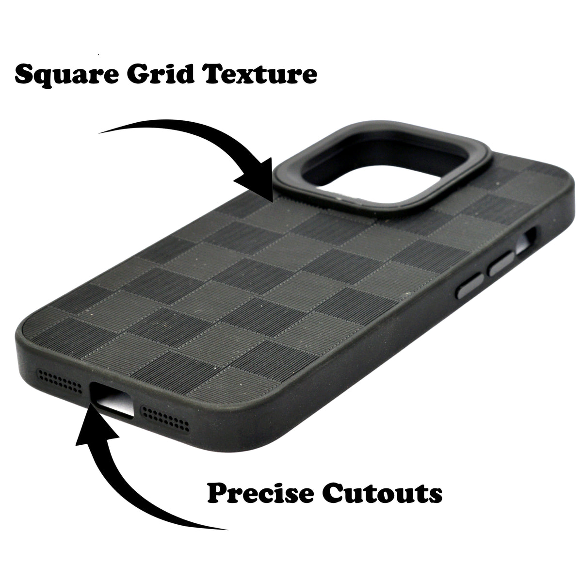 Checkered Texture Grip Case For iPhone 15 Pro