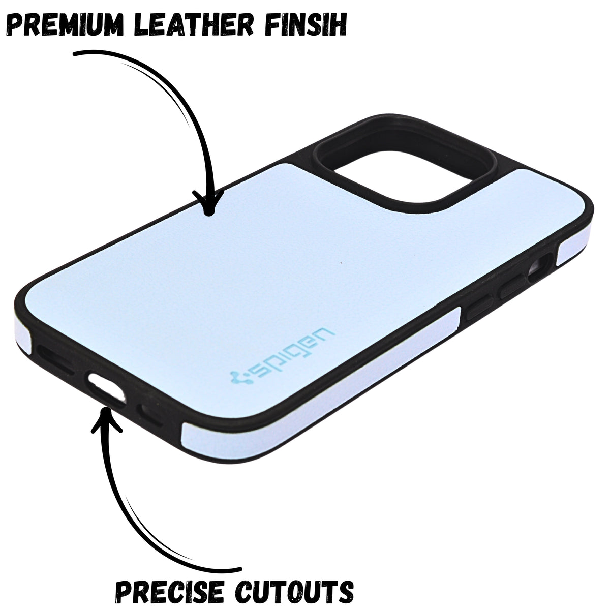 Spigen Leather Textured Protective Phone Case For iPhone 14 Pro Max