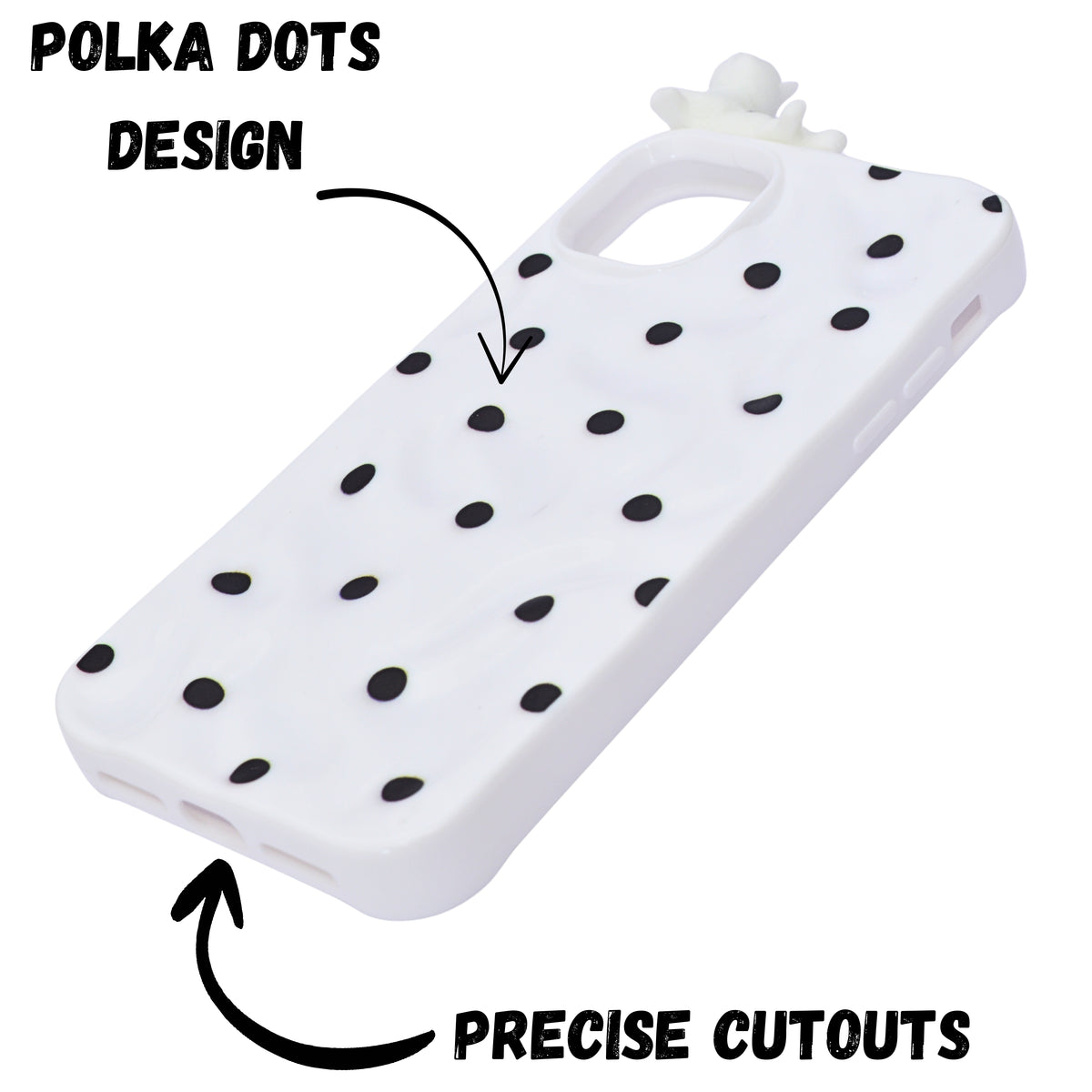 3D Cartoon Character with Polka Dots Soft Phone Case for iPhone 11