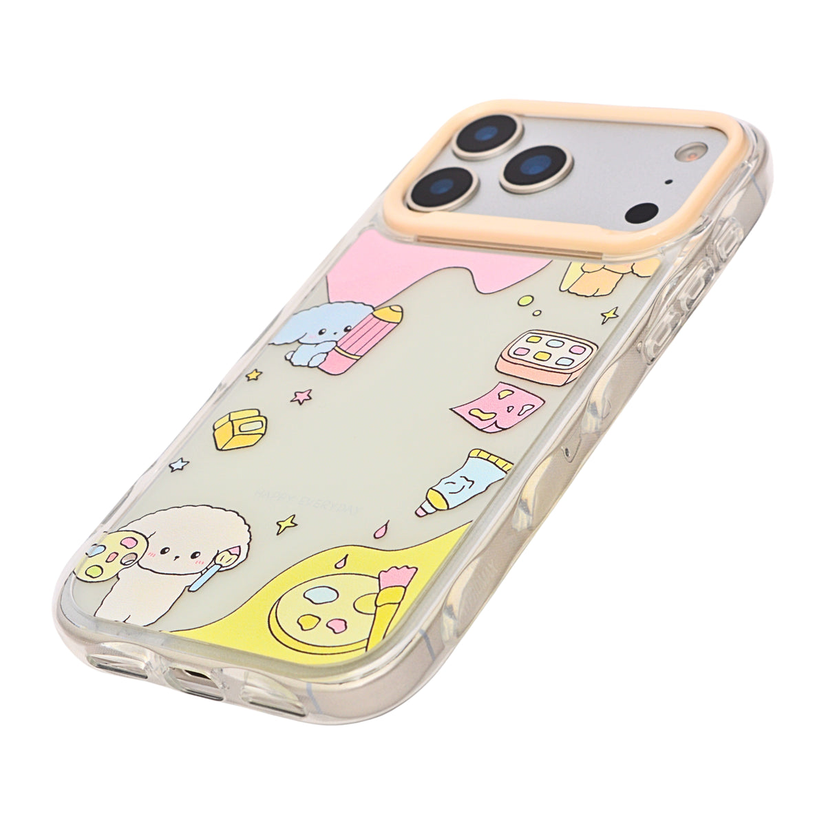 Cute Transparent Wavy Edge Phone Case for iPhone 17 Pro