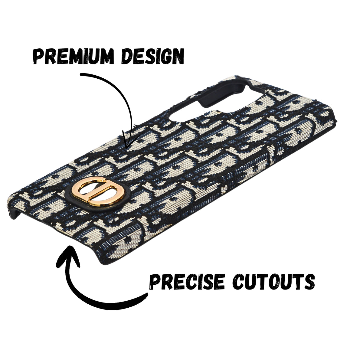 Dior Inspired Premium Fabric Pattern Phone Case for Samsung S25 Ultra