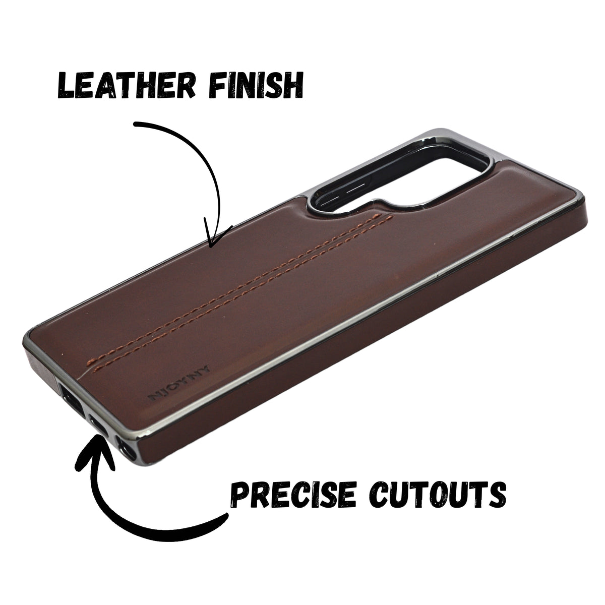 Premium Leather Texture with Stitch Detailing Phone Case for Samsung S25 Ultra
