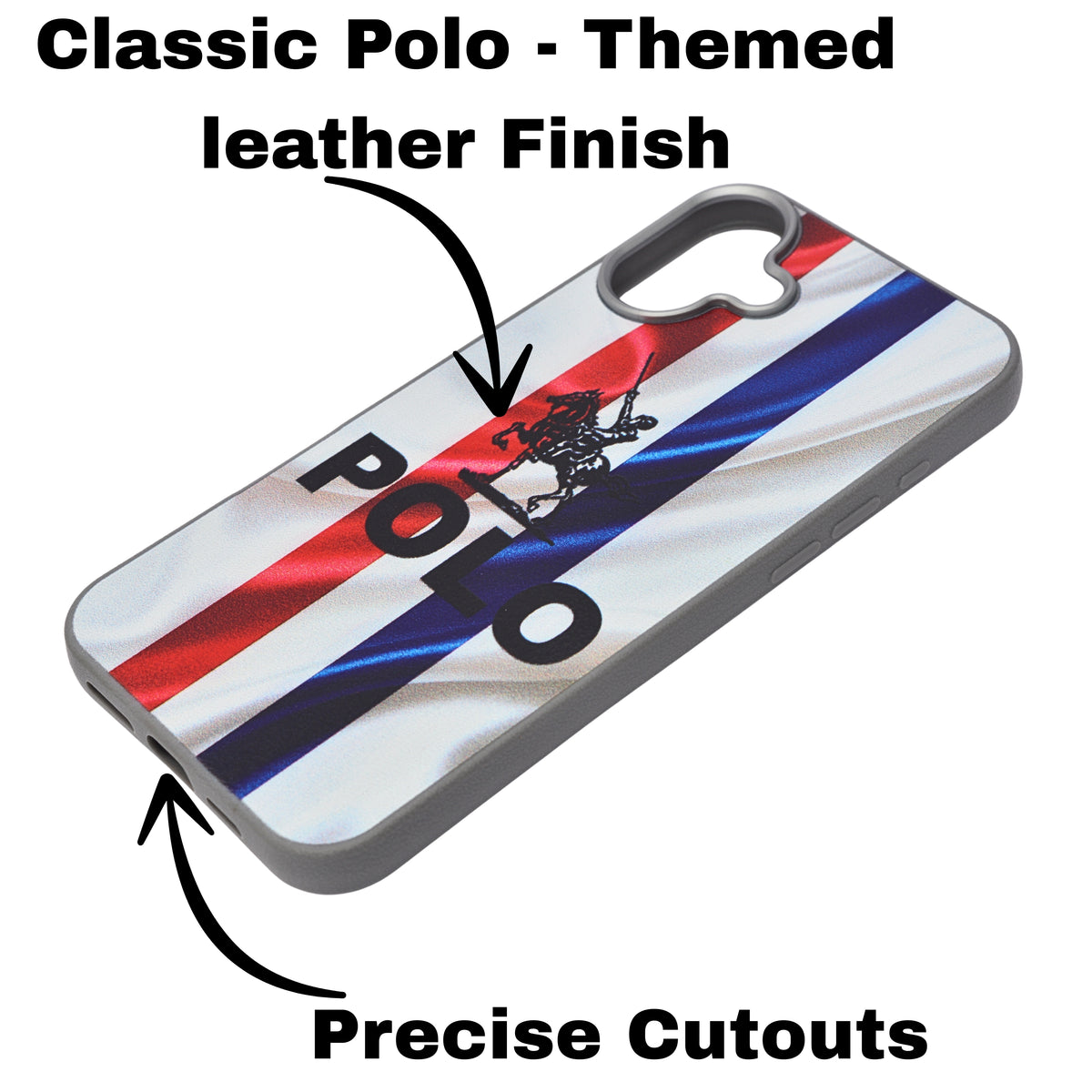 Santa Barbara Polo & Racquet Club Leather Phone Case For iPhone 16 Plus